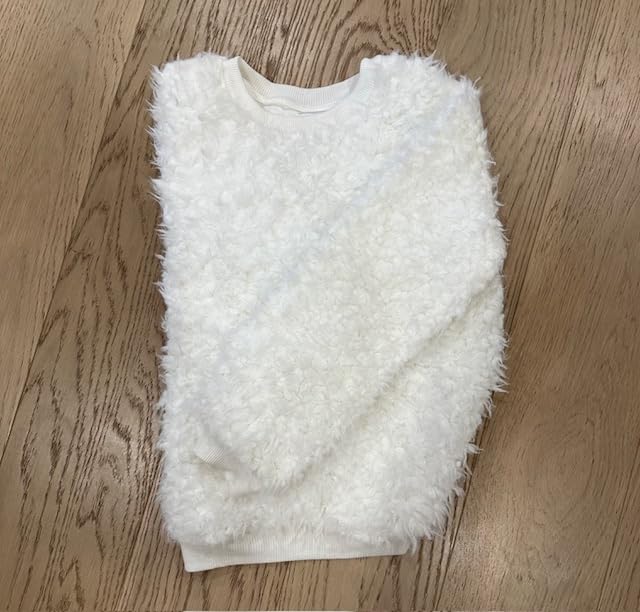Girls' Fluffy Crewneck Sweater, 100% Polyester